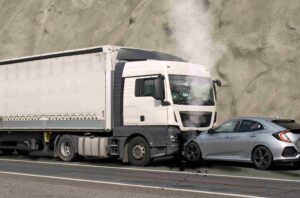 Head on collision with a truck