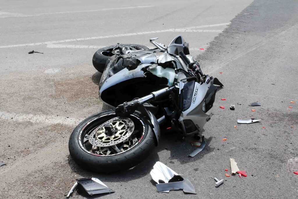 Motorcycle involved in an accident